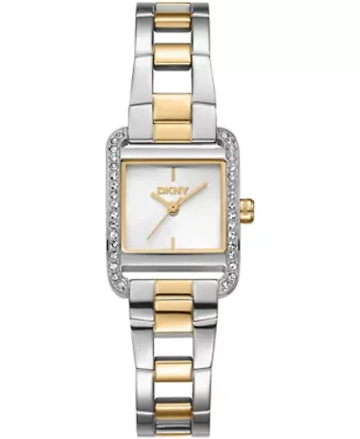 DKNY Women's Mini Silver Dial Two-Tone Stainless Steel Bracelet Watch 23mm and Gift Set