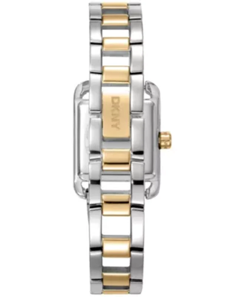 DKNY Women's Mini Silver Dial Two-Tone Stainless Steel Bracelet Watch 23mm and Gift Set