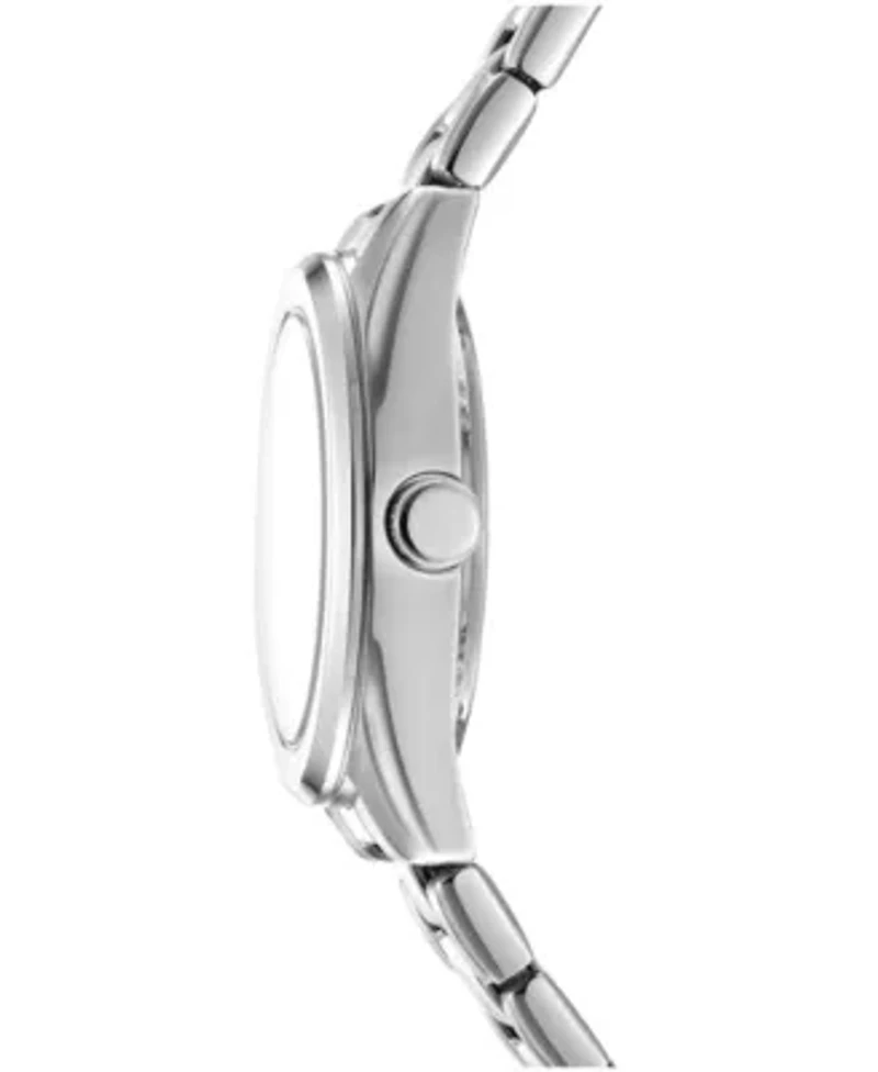 DKNY Women's Logo Black Dial Stainless Steel Bracelet Watch 28mm Gift Set
