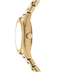 DKNY Women's Logo Champagne Dial Gold-Tone Stainless Steel Bracelet Watch 28mm Gift Set
