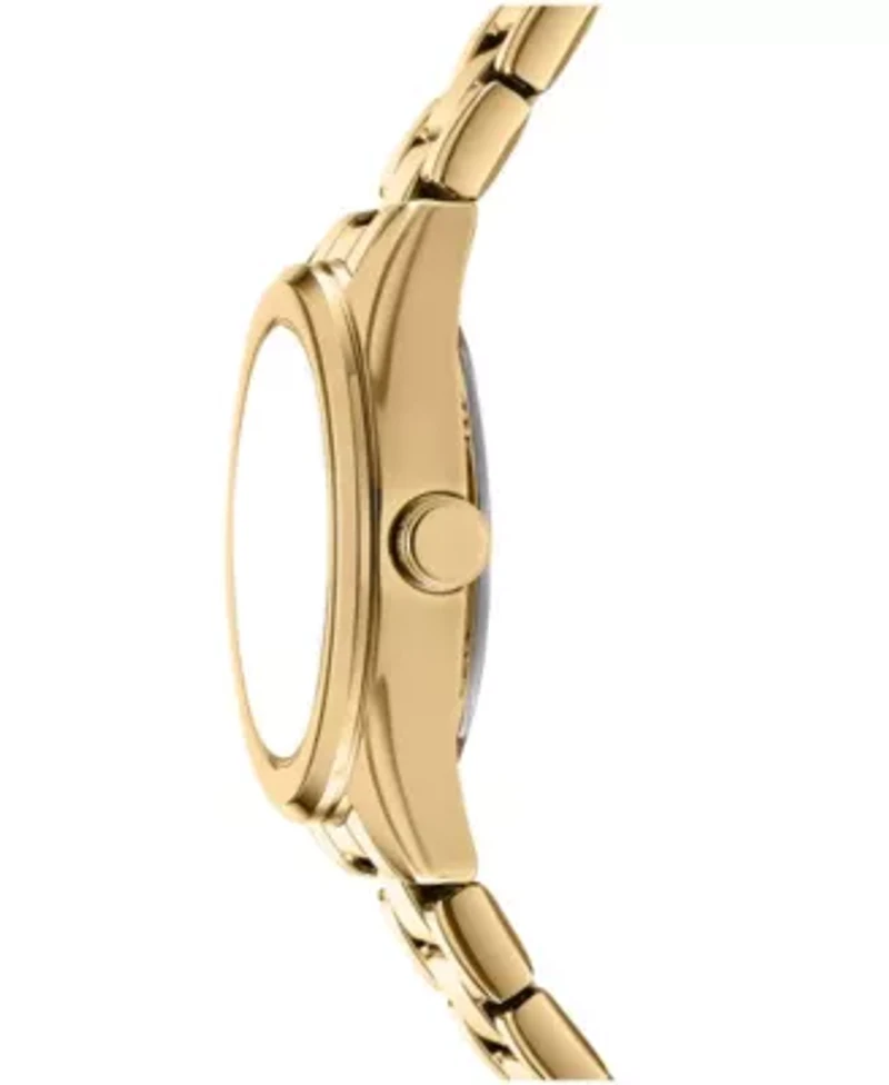 DKNY Women's Logo Dark Green Dial Gold-Tone Stainless Steel Bracelet Watch 28mm Gift Set