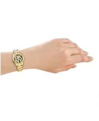 DKNY Women's Logo Dark Green Dial Gold-Tone Stainless Steel Bracelet Watch 28mm Gift Set