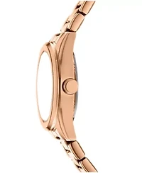 DKNY Women's Logo Dark Blue Dial Rose Gold-Tone Stainless Steel Bracelet Watch 28mm Gift Set