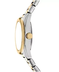 DKNY Women's Logo Silver Dial Two-Tone Stainless Steel Bracelet Watch 28mm Gift Set