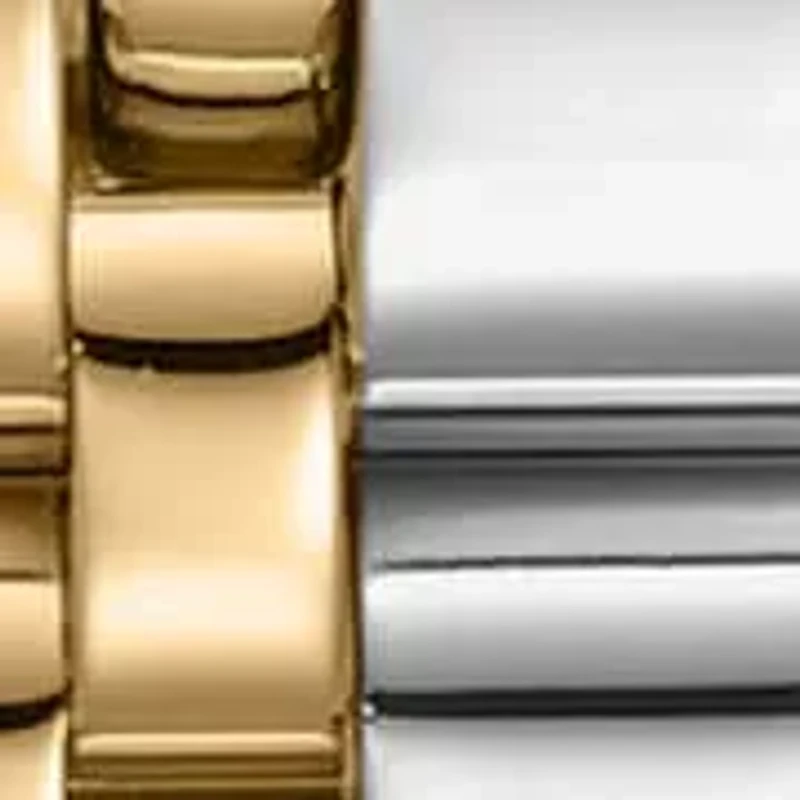 DKNY Women's Signature Shape Silver Dial Two Tone Stainless Steel Bracelet Watch 27x34mm