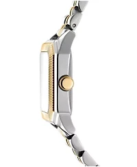 DKNY Women's Signature Shape Silver Dial Two Tone Stainless Steel Bracelet Watch 27x34mm