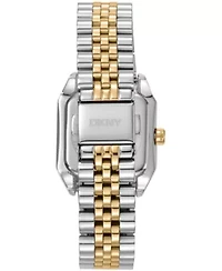 DKNY Women's Signature Shape Silver Dial Two Tone Stainless Steel Bracelet Watch 27x34mm