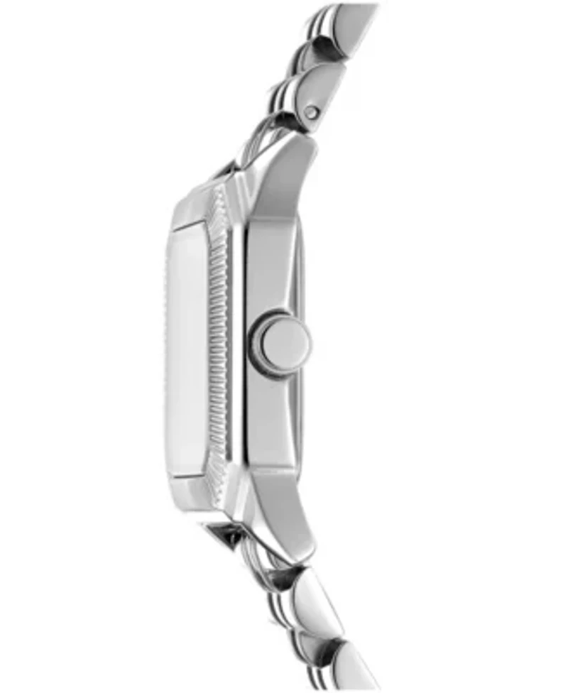 DKNY Women's Signature Shape Silver Dial Stainless Steel Bracelet Watch 27x34mm