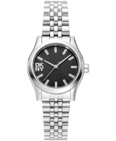 DKNY Women's Essentials Black Dial Stainless Steel Bracelet Watch 28mm