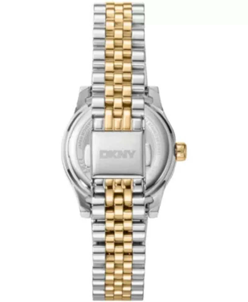 DKNY Women's Essentials Green Dial Two-Tone Stainless Steel Bracelet Watch 28mm