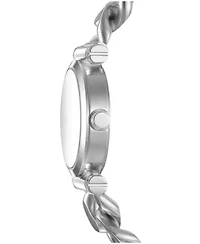 DKNY Women's Open Link Black Dial Stainless Steel Chain Bracelet 28mm