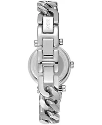DKNY Women's Open Link Black Dial Stainless Steel Chain Bracelet 28mm