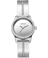 DKNY Women's alf Bangle Silver Dial Stainless Steel Watch 28mm