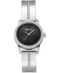 DKNY Women's Half Bangle Black Dial Stainless Steel Watch 28mm
