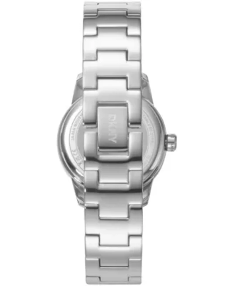 DKNY Women's Half Bangle Black Dial Stainless Steel Watch 28mm