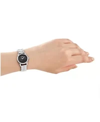 DKNY Women's Half Bangle Black Dial Stainless Steel Watch 28mm