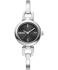 DKNY Women's Half Bangle Black Dial Stainless Steel Watch 26mm