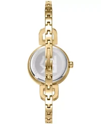 DKNY Women's Half Bangle Champagne Dial Gold-Tone Stainless Steel Watch 26mm
