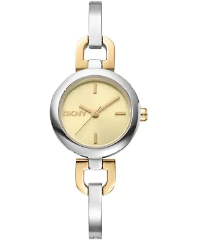 DKNY Women's Half Bangle Champagne Dial Two-Tone Stainless Steel Watch 26mm
