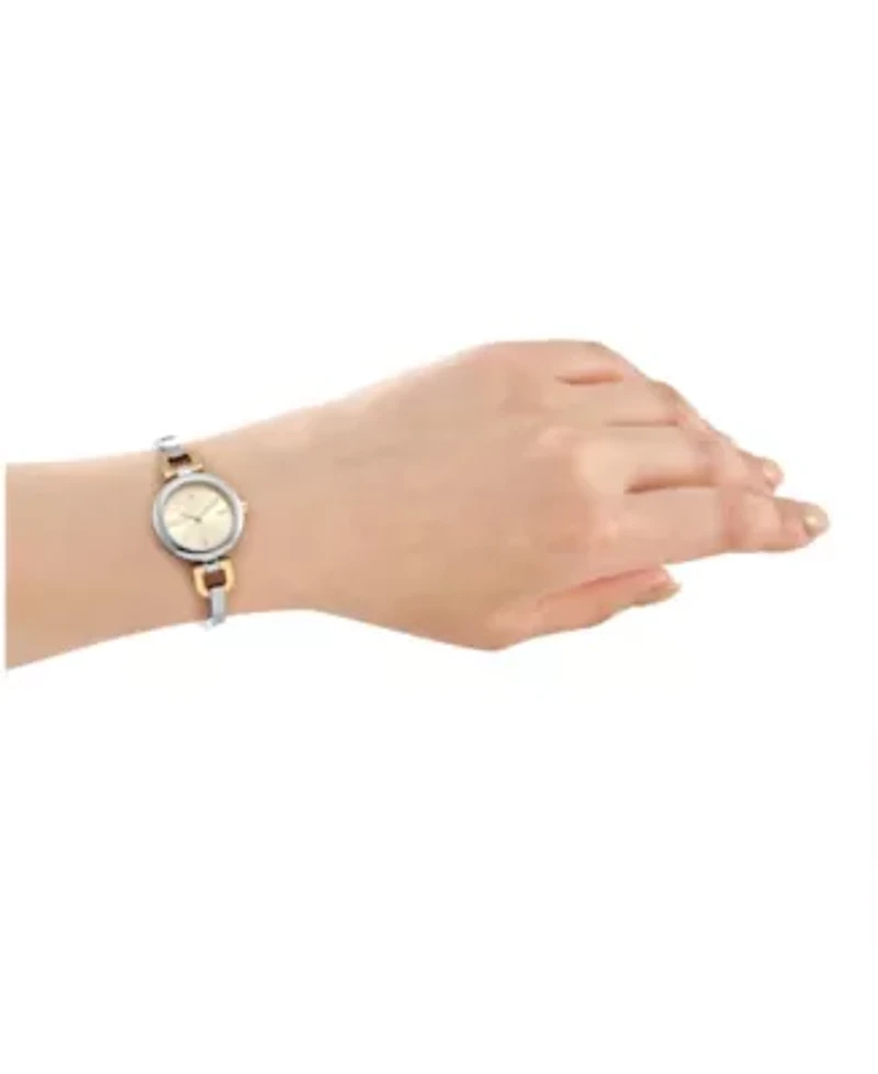 DKNY Women's Half Bangle Champagne Dial Two-Tone Stainless Steel Watch 26mm
