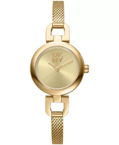 DKNY Women's Milanese Dark Blue Dial Gold-Tone Stainless Steel Bracelet Watch 26mm
