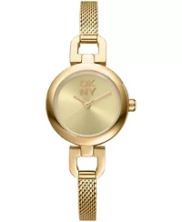 DKNY Women's Milanese Dark Blue Dial Gold-Tone Stainless Steel Bracelet Watch 26mm
