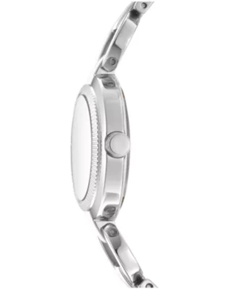 DKNY Women's Open Link Pink Dial Stainless Steel Bracelet Watch 28mm