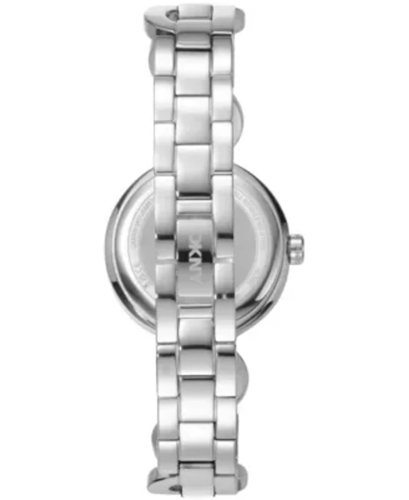 DKNY Women's Open Link Pink Dial Stainless Steel Bracelet Watch 28mm