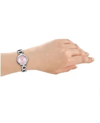 DKNY Women's Open Link Pink Dial Stainless Steel Bracelet Watch 28mm