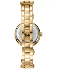 DKNY Women's Open Link Champagne Dial Gold-Tone Stainless Steel Bracelet Watch 28mm