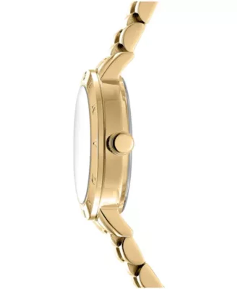 DKNY Women's Essentials Silver Dial Gold-Tone Stainless Steel Bracelet Watch 28mm Gift Set