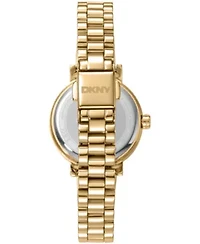 DKNY Women's Essentials Silver Dial Gold-Tone Stainless Steel Bracelet Watch 28mm Gift Set