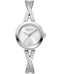 DKNY Women's Half Bangle Silver Dial Stainless Steel Watch 26mm