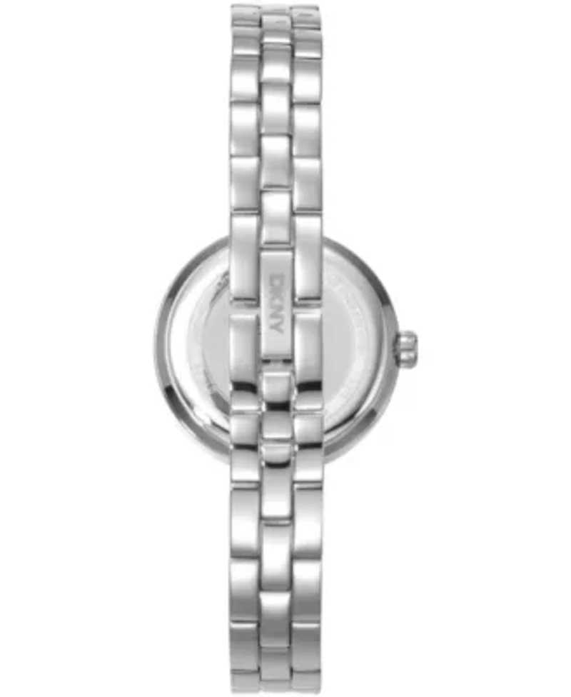 DKNY Women's Half Bangle Silver Dial Stainless Steel Watch 26mm
