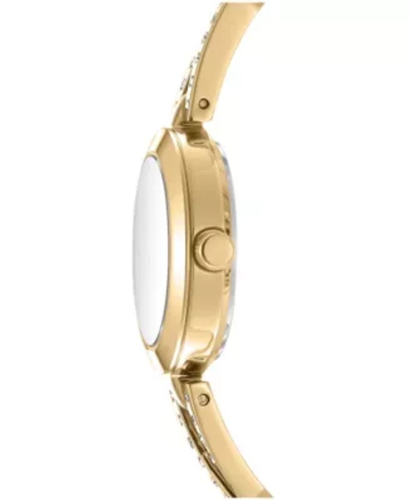 DKNY Women's Half Bangle Champagne Dial Gold-Tone Stainless Steel Watch 26mm