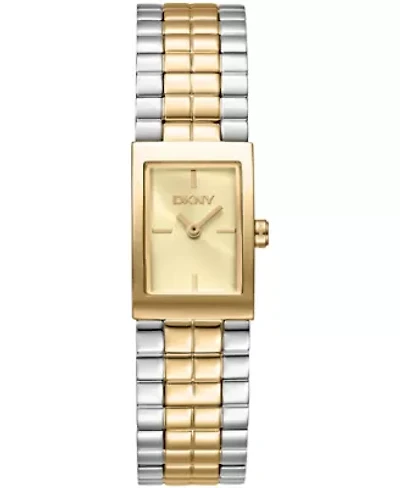 DKNY Women's Signature Shape Dark Green Dial Two-Tone Bracelet Watch 17x25.5mm