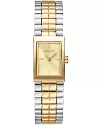 DKNY Women's Signature Shape Dark Green Dial Two-Tone Bracelet Watch 17x25.5mm