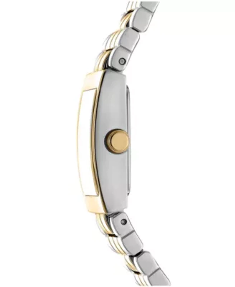 DKNY Women's Signature Shape Dark Green Dial Two-Tone Bracelet Watch 17x25.5mm