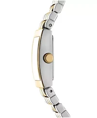 DKNY Women's Signature Shape Dark Green Dial Two-Tone Bracelet Watch 17x25.5mm