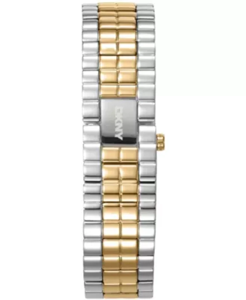 DKNY Women's Signature Shape Dark Green Dial Two-Tone Bracelet Watch 17x25.5mm
