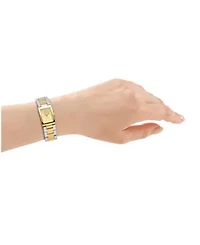 DKNY Women's Signature Shape Dark Green Dial Two-Tone Bracelet Watch 17x25.5mm