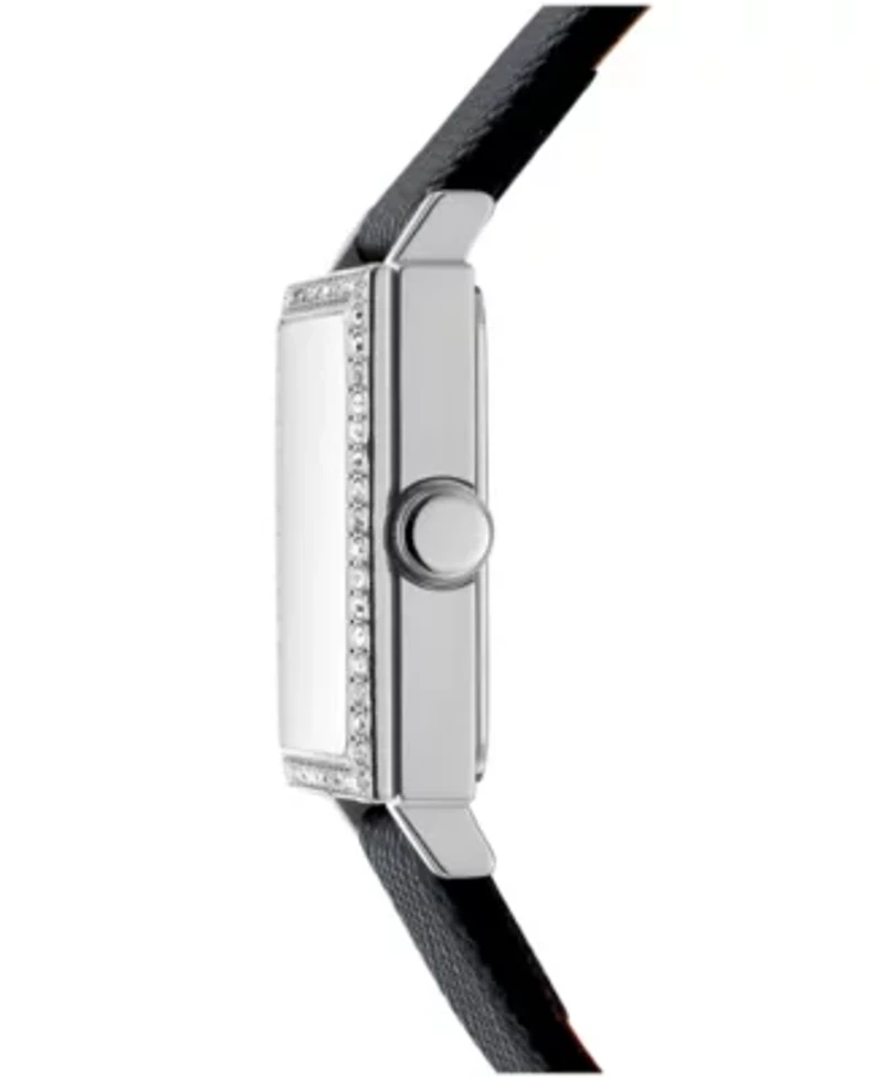 DKNY Women's Milanese Black Dial Black Leather Strap Watch & Stainless Steel 24x31mm