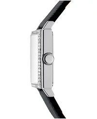 DKNY Women's Milanese Black Dial Black Leather Strap Watch & Stainless Steel 24x31mm