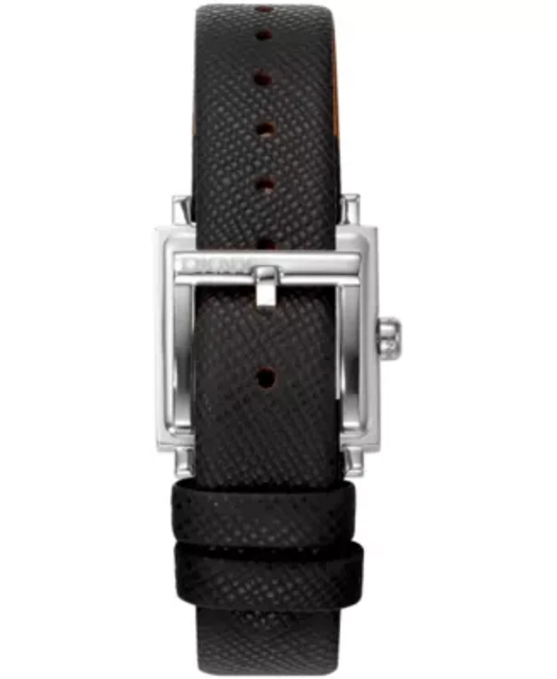 DKNY Women's Milanese Black Dial Black Leather Strap Watch & Stainless Steel 24x31mm