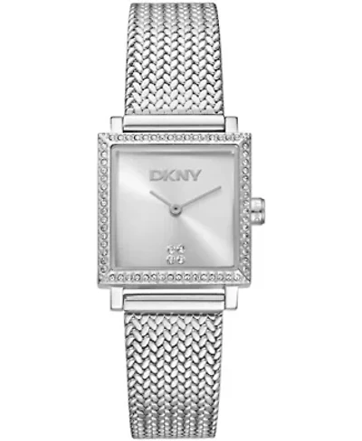 DKNY Women's Milanese Silver Dial Stainless Steel Bracelet Watch 24x31mm