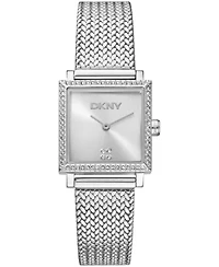 DKNY Women's Milanese Silver Dial Stainless Steel Bracelet Watch 24x31mm
