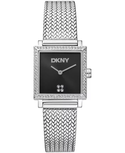 DKNY Women's Milanese Black Dial Stainless Steel Bracelet Watch 24x31mm