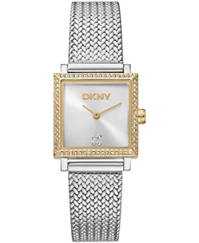 DKNY Women's Milanese Silver Dial Two-Tone Stainless Steel Bracelet Watch 24x31mm