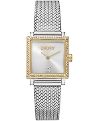 DKNY Women's Milanese Silver Dial Two-Tone Stainless Steel Bracelet Watch 24x31mm