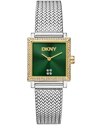 DKNY Women's Milanese Green Dial Two-Tone Stainless Steel Bracelet Watch 24x31mm